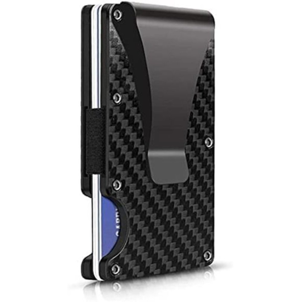 Carbon Fiber Minimalist RFID Blocking Wallet-Money Clip